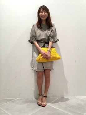 「LAKOLE（ラコレ）のアイテム（かごバッグ）」を使った、LAKOLE WOMENSさん（レディース・167cm）の春コーディネート