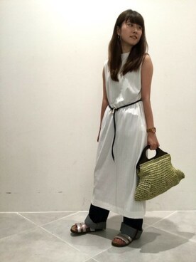「LAKOLE（ラコレ）のアイテム（かごバッグ）」を使った、LAKOLE WOMENSさん（レディース・152cm）の春コーディネート