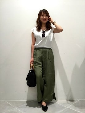 「LAKOLE（ラコレ）のアイテム（かごバッグ）」を使った、LAKOLE WOMENSさん（レディース・167cm）の夏コーディネート