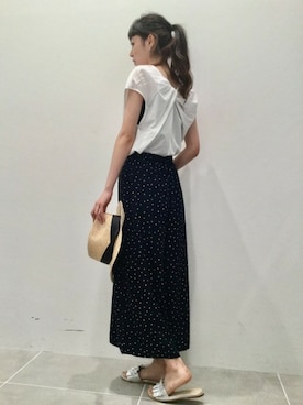 「中折れハット」｜LAKOLE WOMENSさん（レディース・166cm）の夏コーディネート