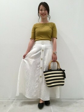 「LAKOLE（ラコレ）のアイテム（かごバッグ）」を使った、LAKOLE WOMENSさん（レディース・160cm）の夏コーディネート