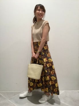 「LAKOLE（ラコレ）のアイテム（かごバッグ）」を使った、LAKOLE WOMENSさん（レディース・167cm）の夏コーディネート