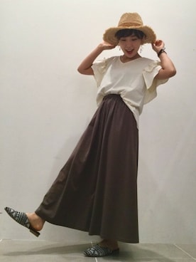 「袖フリル」｜LAKOLE WOMENSさん（レディース・154cm）の夏コーディネート