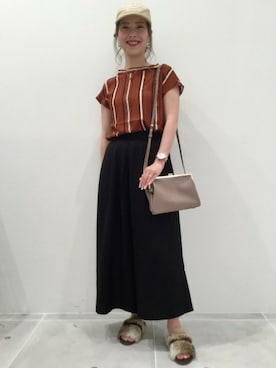「スカーチョ」｜「アイテム（キャップ）」を使った、LAKOLE WOMENSさん（レディース・160cm）の夏コーディネート