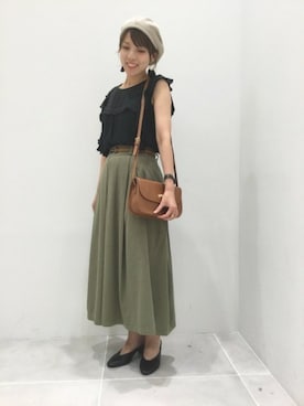 「LAKOLE（ラコレ）のアイテム（ハンチング/ベレー帽）」を使った、LAKOLE WOMENSさん（レディース・157cm）の夏コーディネート