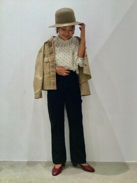 「LAKOLE（ラコレ）のアイテム（ミリタリージャケット）」を使った、LAKOLE WOMENSさん（レディース・156cm）の秋コーディネート