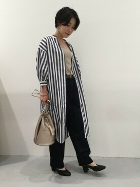 「LAKOLE（ラコレ）のアイテム（シャツワンピース）」を使った、LAKOLE WOMENSさん（レディース・160cm）の秋コーディネート
