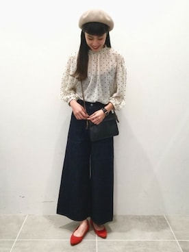 「LAKOLE（ラコレ）のアイテム（ハンチング/ベレー帽）」を使った、LAKOLE WOMENSさん（レディース・167cm）の秋コーディネート