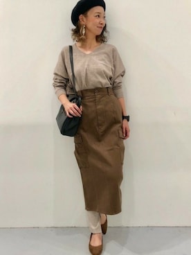 「LAKOLE（ラコレ）のアイテム（ハンチング/ベレー帽）」を使った、LAKOLE WOMENSさん（レディース・160cm）の秋コーディネート