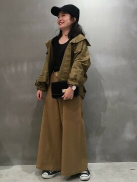 「LAKOLE（ラコレ）のアイテム（チノパンツ）」を使った、LAKOLE WOMENSさん（レディース・153cm）の秋コーディネート