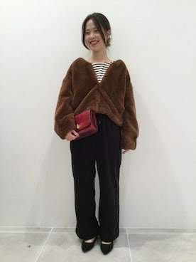 「ミニショルダー」｜「アイテム（ブルゾン）」を使った、LAKOLE WOMENSさん（レディース・160cm）の秋コーディネート