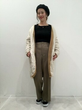 「LAKOLE（ラコレ）のアイテム（ハンチング/ベレー帽）」を使った、LAKOLE WOMENSさん（レディース・160cm）の秋コーディネート