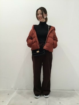 「LAKOLE（ラコレ）のアイテム（ダウンジャケット/コート）」を使った、LAKOLE WOMENSさん（レディース・160cm）の秋コーディネート