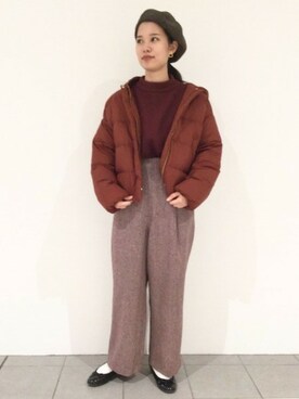 「LAKOLE（ラコレ）のアイテム（ハンチング/ベレー帽）」を使った、LAKOLE WOMENSさん（レディース・165cm）の秋コーディネート