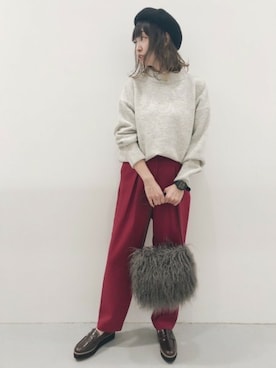 「LAKOLE（ラコレ）のアイテム（ハンチング/ベレー帽）」を使った、LAKOLE WOMENSさん（レディース・160cm）の冬コーディネート