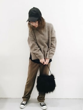 「リラックス感」｜LAKOLE WOMENSさん（レディース・160cm）の冬コーディネート