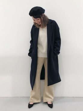「LAKOLE（ラコレ）のアイテム（チェスターコート）」を使った、LAKOLE WOMENSさん（レディース・160cm）の冬コーディネート