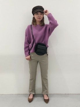 「LAKOLE（ラコレ）のアイテム（キャスケット）」を使った、LAKOLE WOMENSさん（レディース・160cm）の冬コーディネート