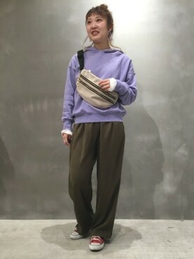 「ダブルクロスパンツ」｜LAKOLE WOMENSさん（レディース・161cm）の春コーディネート