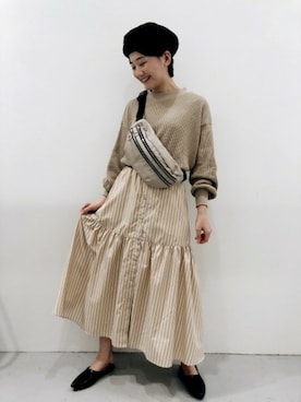 「LAKOLE（ラコレ）のアイテム（ハンチング/ベレー帽）」を使った、LAKOLE WOMENSさん（レディース・160cm）の春コーディネート