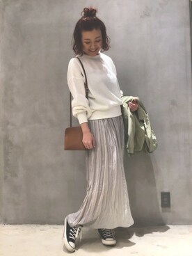 「LAKOLE（ラコレ）のアイテム（マウンテンパーカー）」を使った、LAKOLE WOMENSさん（レディース・155cm）の春コーディネート