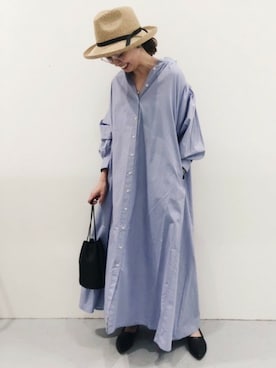 「LAKOLE（ラコレ）のアイテム（シャツワンピース）」を使った、LAKOLE WOMENSさん（レディース・160cm）の春コーディネート