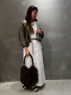 「LAKOLE（ラコレ）のアイテム（かごバッグ）」を使った、LAKOLE WOMENSさん（レディース・161cm）の春コーディネート