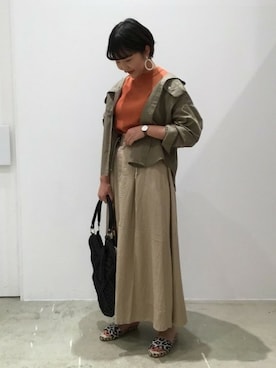 「LAKOLE（ラコレ）のアイテム（かごバッグ）」を使った、LAKOLE WOMENSさん（レディース・165cm）の春コーディネート