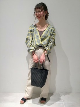 「マドラスチェック」｜LAKOLE WOMENSさん（レディース・160cm）の春コーディネート