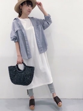 「LAKOLE（ラコレ）のアイテム（かごバッグ）」を使った、LAKOLE WOMENSさん（レディース・160cm）の春コーディネート