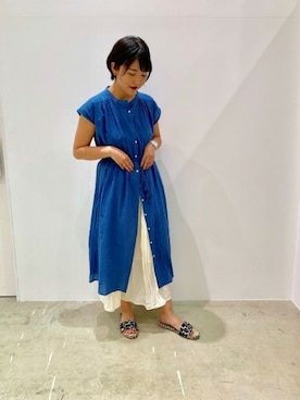 「LAKOLE（ラコレ）のアイテム（シャツワンピース）」を使った、LAKOLE WOMENSさん（レディース・165cm）の春コーディネート