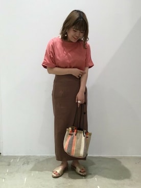 「キンチャクバッグ」｜LAKOLE WOMENSさん（レディース・152cm）の春コーディネート