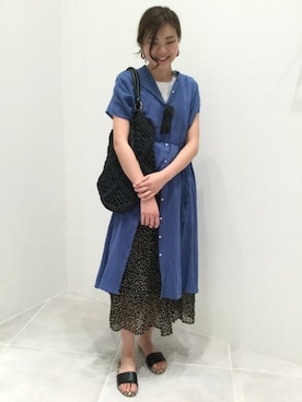 「LAKOLE（ラコレ）のアイテム（かごバッグ）」を使った、LAKOLE WOMENSさん（レディース・170cm）の夏コーディネート