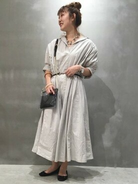 「LAKOLE（ラコレ）のアイテム（シャツワンピース）」を使った、LAKOLE WOMENSさん（レディース・161cm）の夏コーディネート