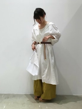 「LAKOLE（ラコレ）のアイテム（シャツワンピース）」を使った、LAKOLE WOMENSさん（レディース・157cm）の夏コーディネート