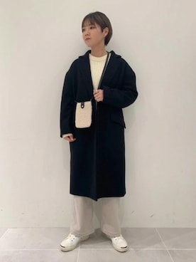 「LAKOLE（ラコレ）のアイテム（チェスターコート）」を使った、LAKOLE WOMENSさん（レディース・161cm）の春コーディネート