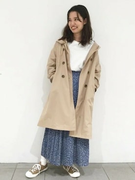 「LAKOLE（ラコレ）のアイテム（トレンチコート）」を使った、LAKOLE WOMENSさん（レディース・165cm）の春コーディネート