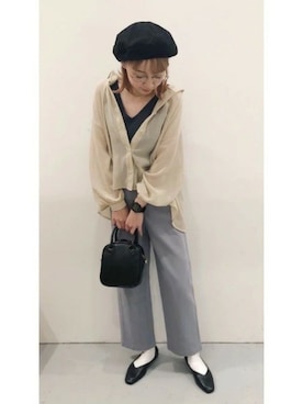「LAKOLE（ラコレ）のアイテム（ハンチング/ベレー帽）」を使った、LAKOLE WOMENSさん（レディース・160cm）の春コーディネート
