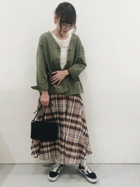 「LAKOLE（ラコレ）のシアーレイヤリングTシャツ / LAKOLE（Tシャツ/カットソー、ホワイト系）」を使った、LAKOLE WOMENSさん（レディース）の春コーディネート