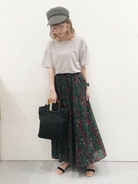 「LAKOLE（ラコレ）のアイテム（キャスケット）」を使った、LAKOLE WOMENSさん（レディース・160cm）の夏コーディネート