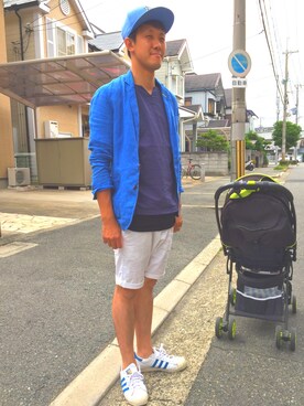「BACKS（バックス）のアイテム」を使った、hiro7さん（メンズ・176cm）の夏コーディネート