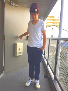 「CIAOPANIC TYPY（チャオパニックティピー）のアイテム（ニットキャップ/ビーニー）」を使った、hiro7さん（メンズ・176cm）の夏コーディネート