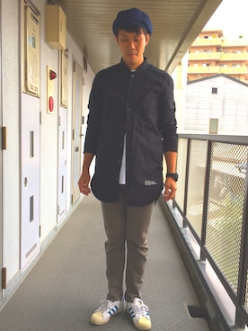 「YEVS（イーブス）のアイテム（パンツ）」を使った、hiro7さん（メンズ・176cm）の秋コーディネート