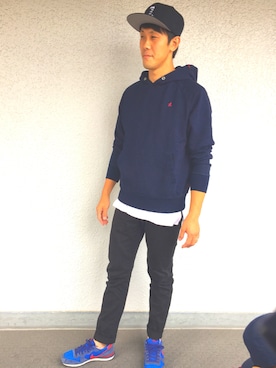 「Gramicci（グラミチ）のアイテム（パーカー）」を使った、hiro7さん（メンズ・176cm）の秋コーディネート
