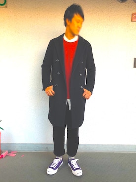 「ジャックパーセル」｜「アイテム（ダウンジャケット/コート）」を使った、hiro7さん（メンズ・176cm）の冬コーディネート