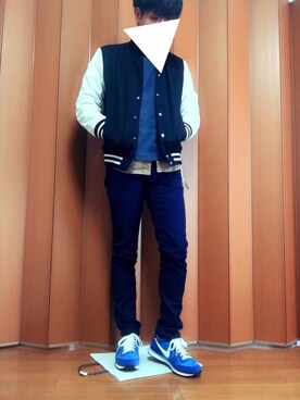 「BEAMS（ビームス）のアイテム（スタジャン）」を使った、ゆーたさん（メンズ・172cm）の冬コーディネート