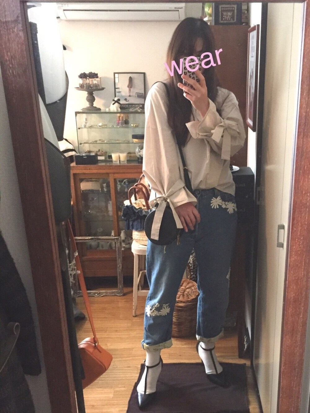 「はるコーデ、ガーリー集団、ベレー帽推奨委員会、歌右衛門さん舞台、MEETS A ROOM告知、ピンクフェス3告知、リボンシャツ、勝手に一人桜祭り、ピンク」｜「KOBE LETTUCEのアイテム（シャツ/ブラウス、ピンク系）」を使った、matuko813さん（レディース・164cm）の春コーディネートの1枚目の写真