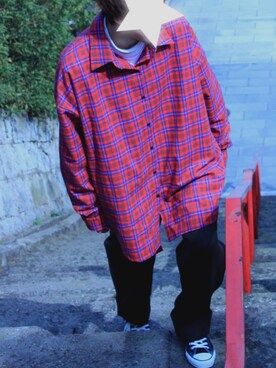 「THE NERDYS（ザ ナーディーズ）のアイテム（パンツ）」を使った、hassy さん（メンズ・173cm）の春コーディネート