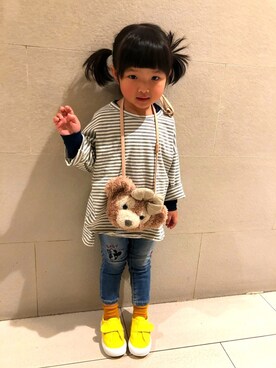 「SUPERGA（スペルガ）のアイテム」を使った、Cheng Fang Hsiehさん（キッズ・100cm）の冬コーディネート