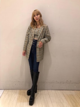 「でにむ」｜「アイテム（ブーツ）」を使った、risaさん（レディース・161cm）の秋コーディネート